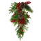 Northlight Berry Pine and Eucalyptus Artificial Teardrop Christmas Swag - 28" - Unlit